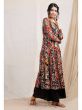 Multicolor Three Print Kalidar Kalamkari Kurta | KDG - view 1
