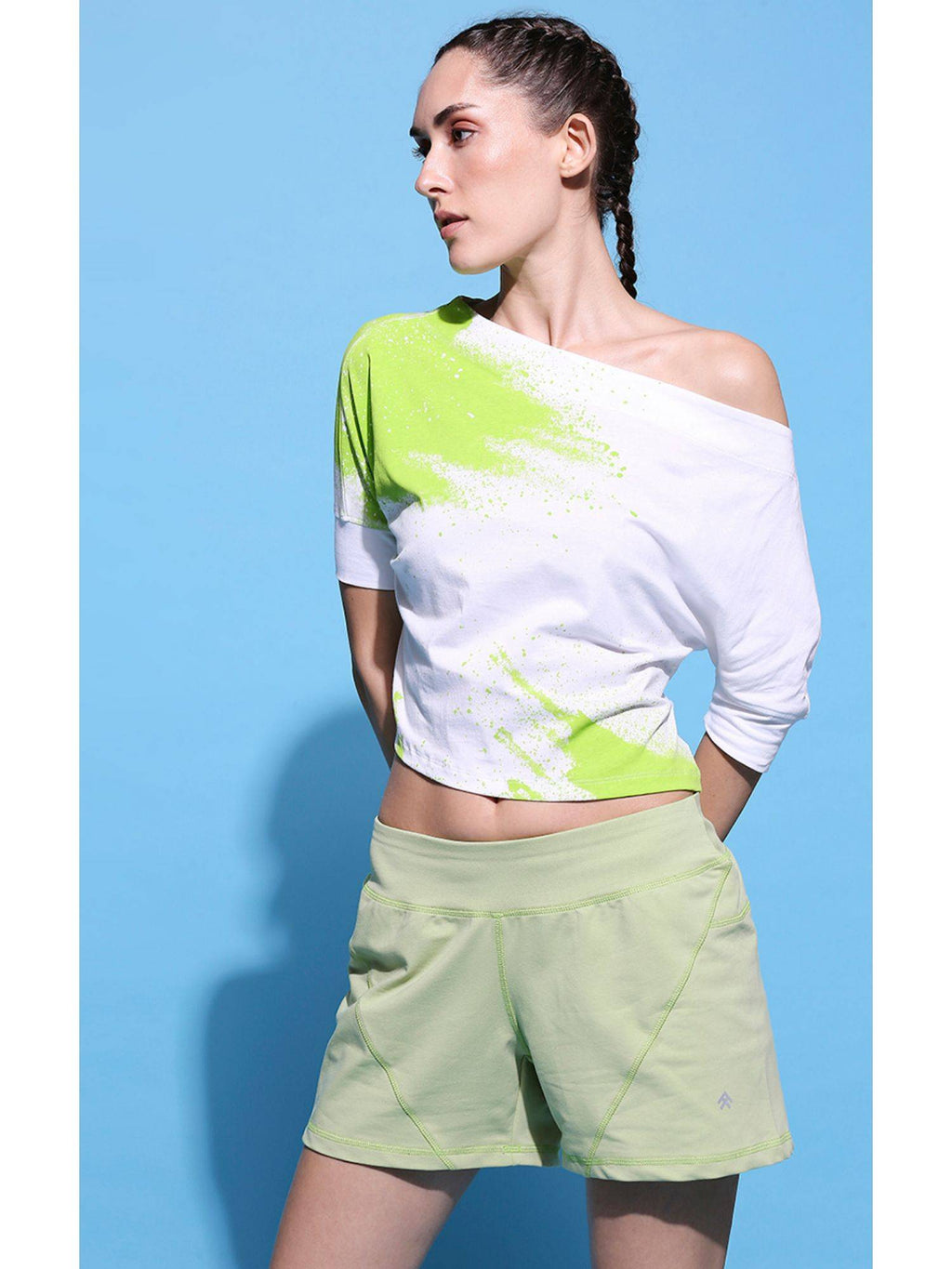 X Sonam Luthria One Side Off Shoulder Crop Top With Shorts - view 3