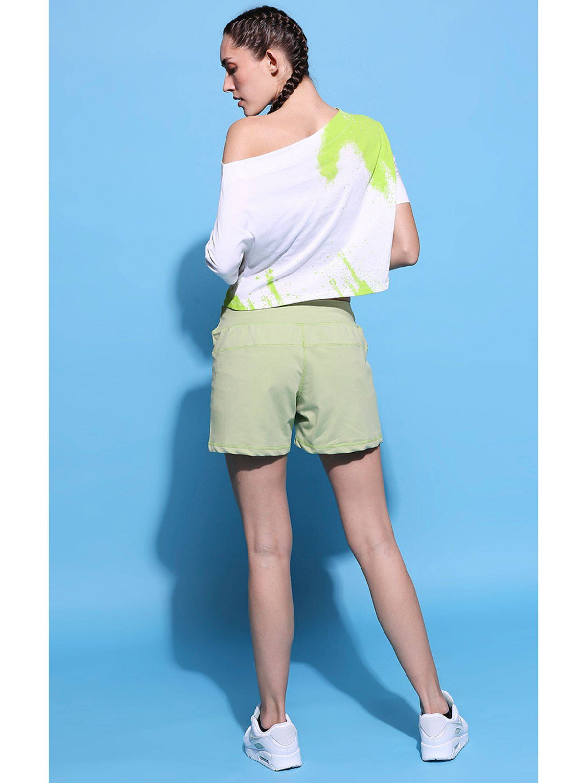 X Sonam Luthria One Side Off Shoulder Crop Top With Shorts - view 4