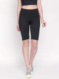 Polyster Blend Black Color Shorts For Women - view 1