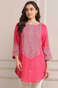 Pink Printed Short Kurta K60