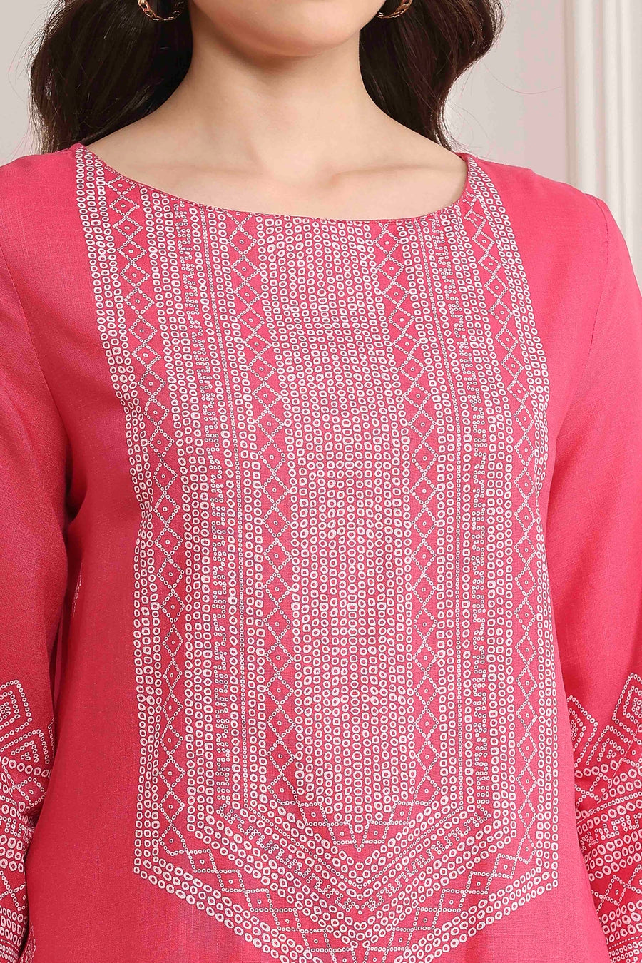 Pink Printed Short Kurta K60