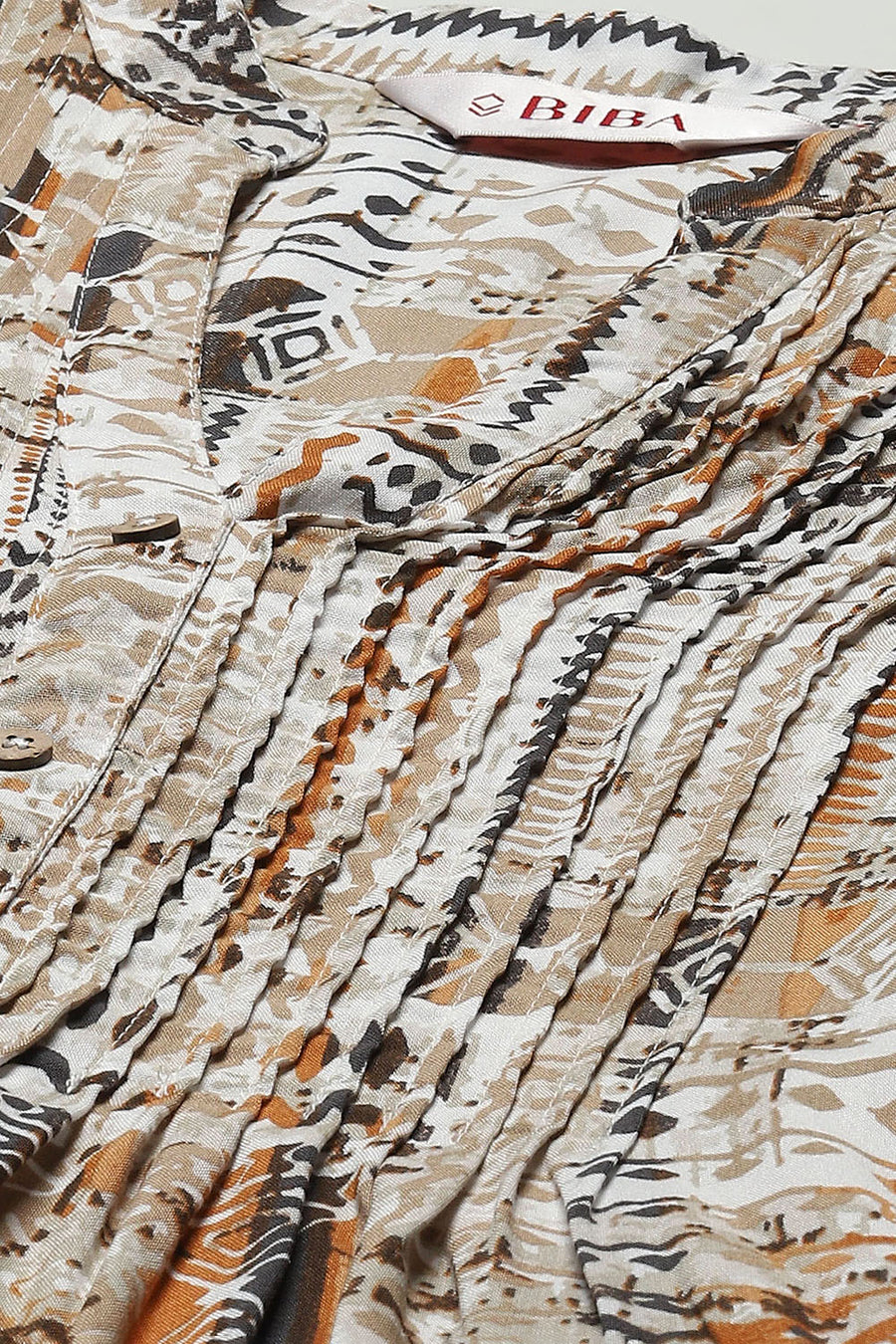 Brown Printed Straight Short Kurta K60