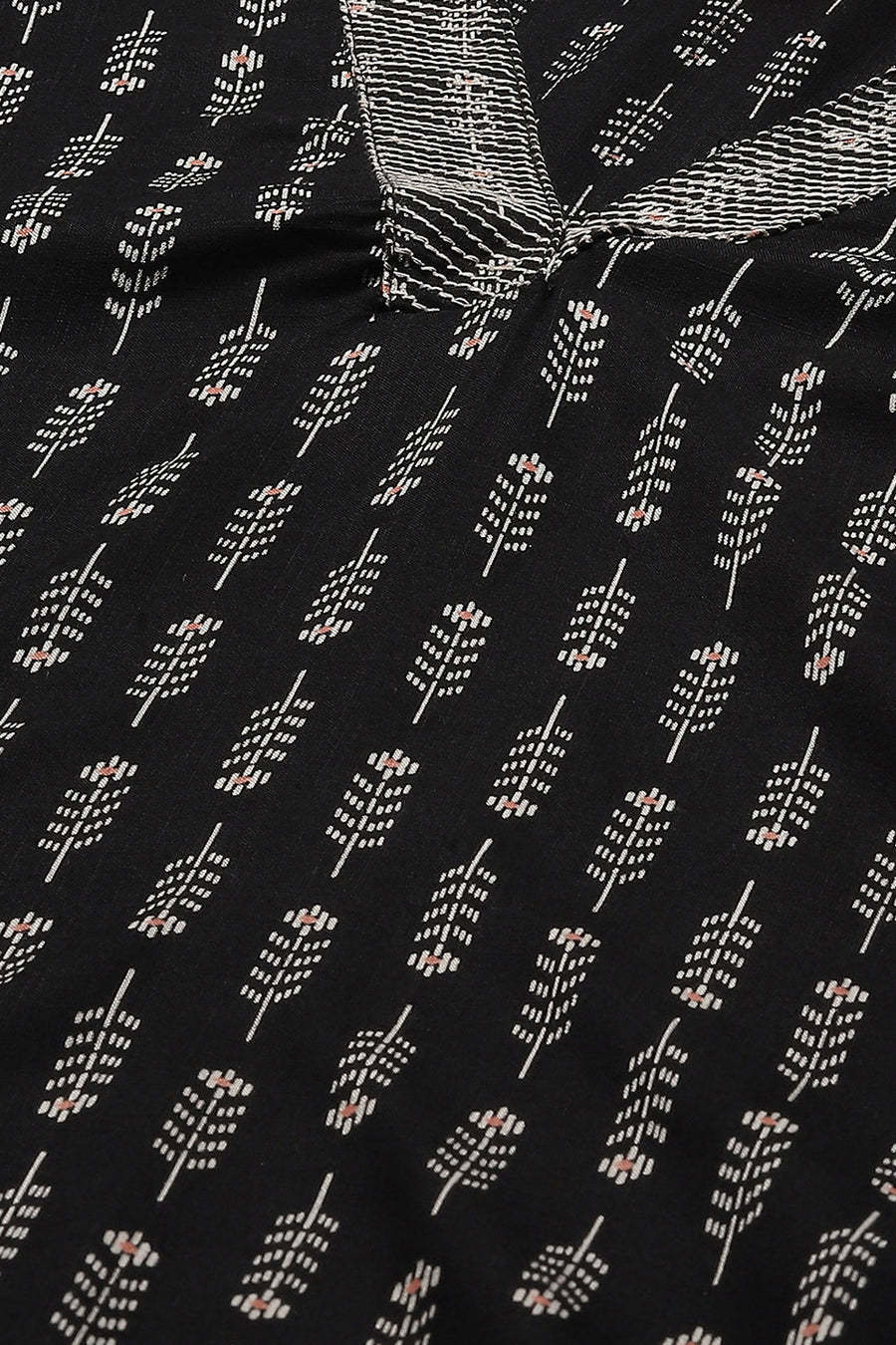Black Viscose Rayon Printed Short Kurta K60