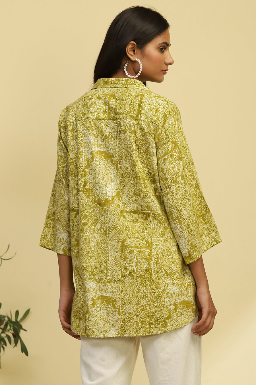 Mehndi Green Viscose Blend Straight Kurti K60