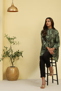 Green Viscose Blend Floral Printed Straight Kurti K60