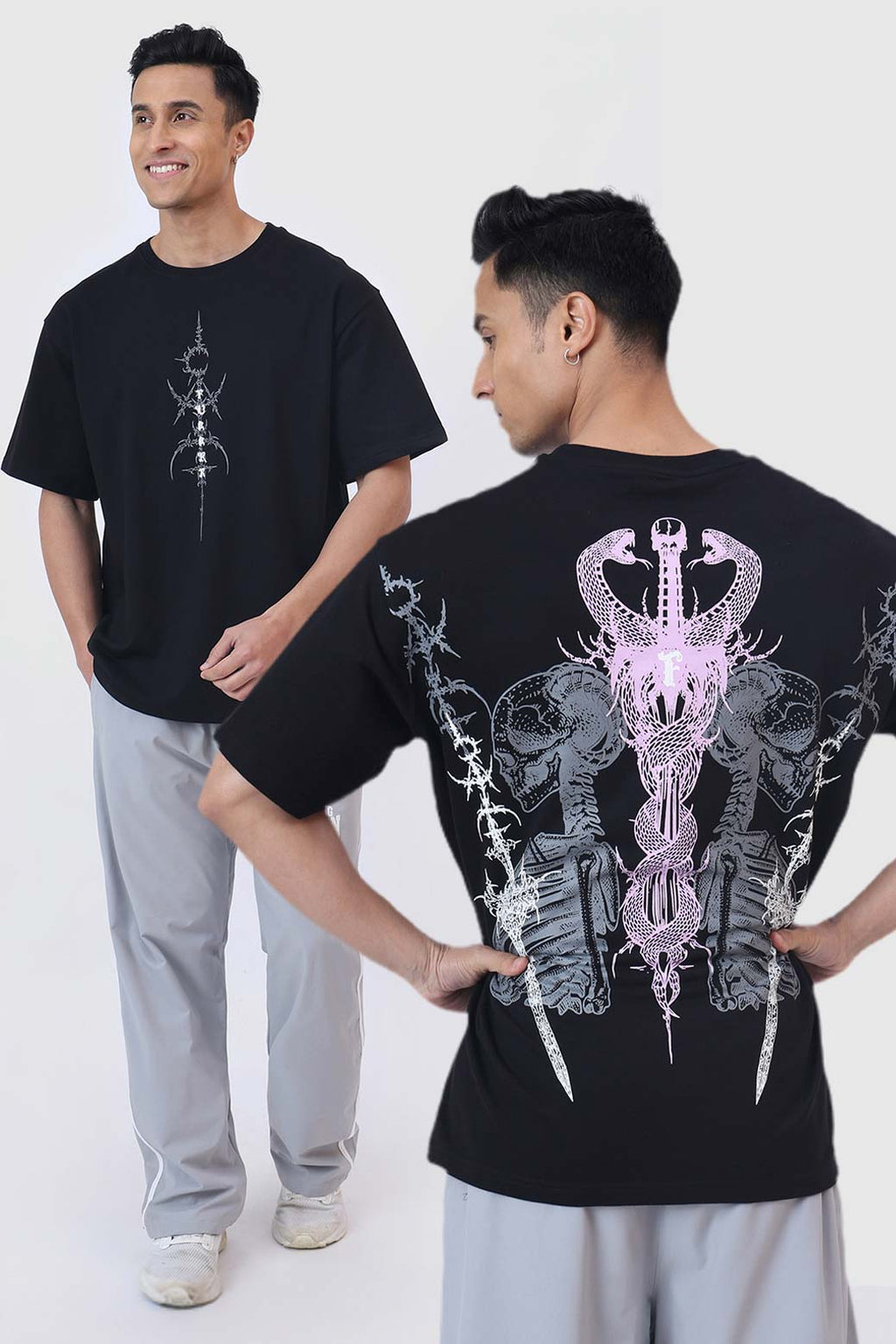 Twin Sword Oversized T-shirt Black