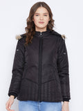 Women's Maroon Winter Wear Full Sleeve Solid Parka Jacket | JC78 - view 29