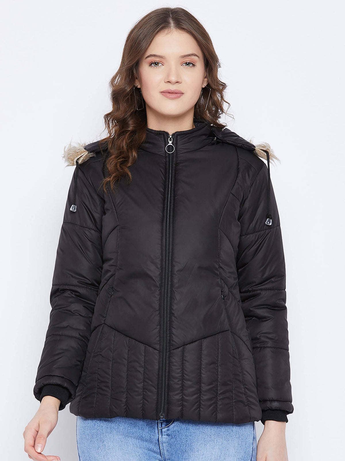 Women's Maroon Winter Wear Full Sleeve Solid Parka Jacket | JC78 - view 29