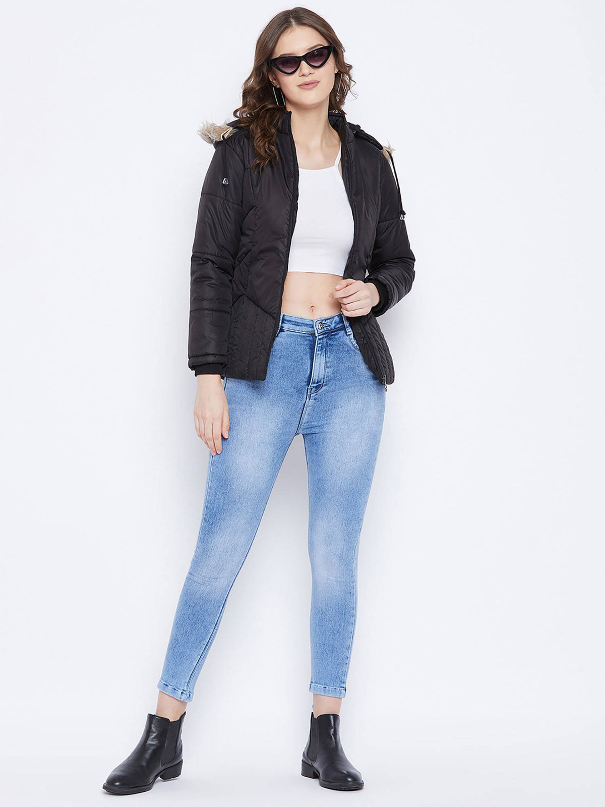 Women's Maroon Winter Wear Full Sleeve Solid Parka Jacket | JC78 - view 30