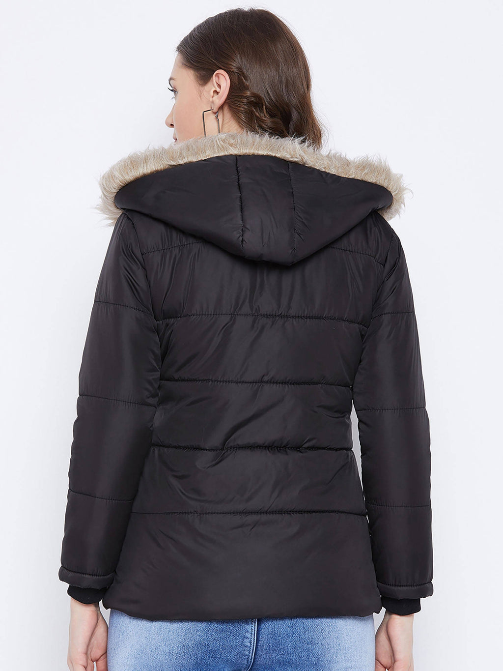 Women's Maroon Winter Wear Full Sleeve Solid Parka Jacket | JC78 - view 33