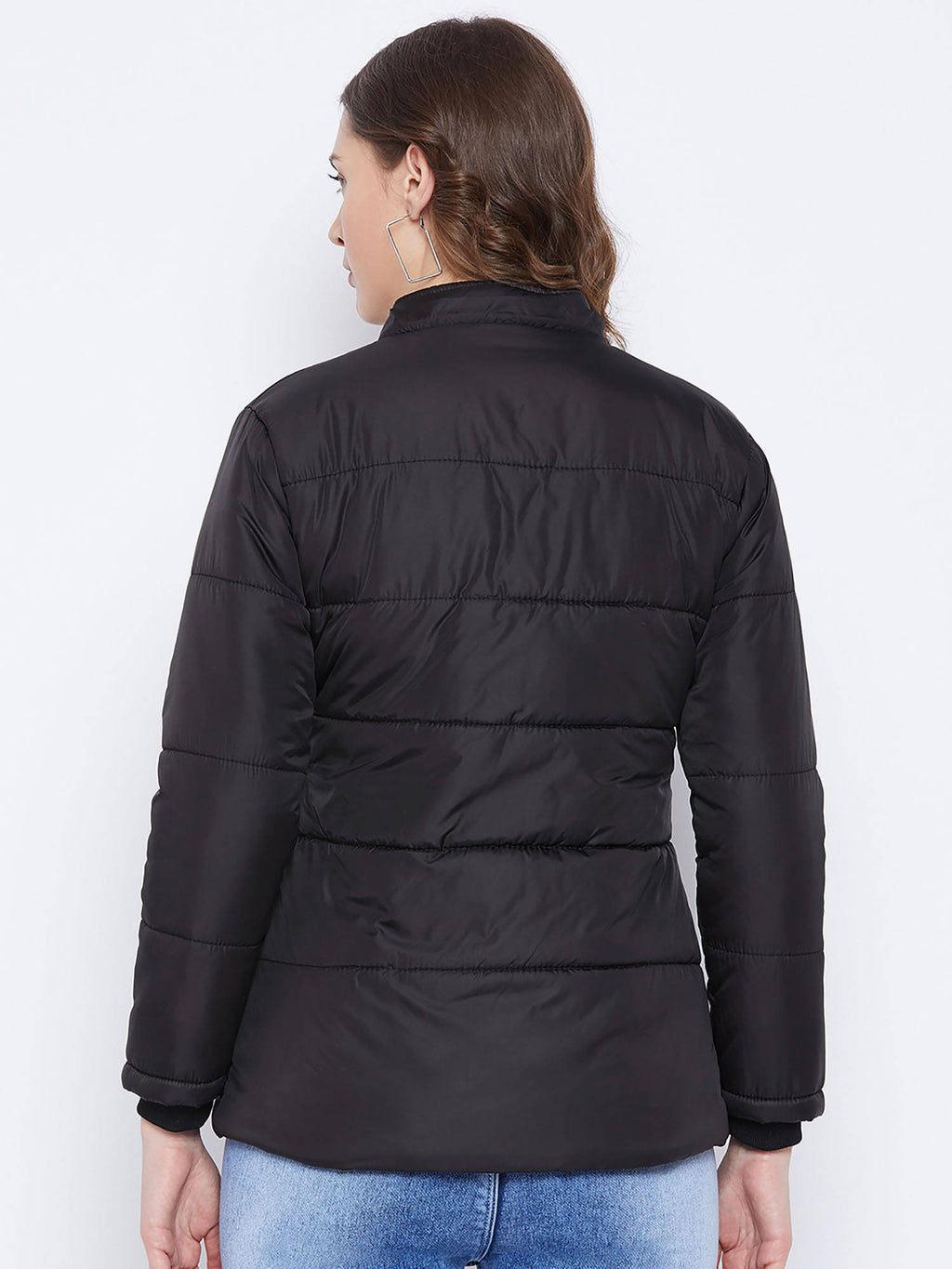 Women's Maroon Winter Wear Full Sleeve Solid Parka Jacket | JC78 - view 35