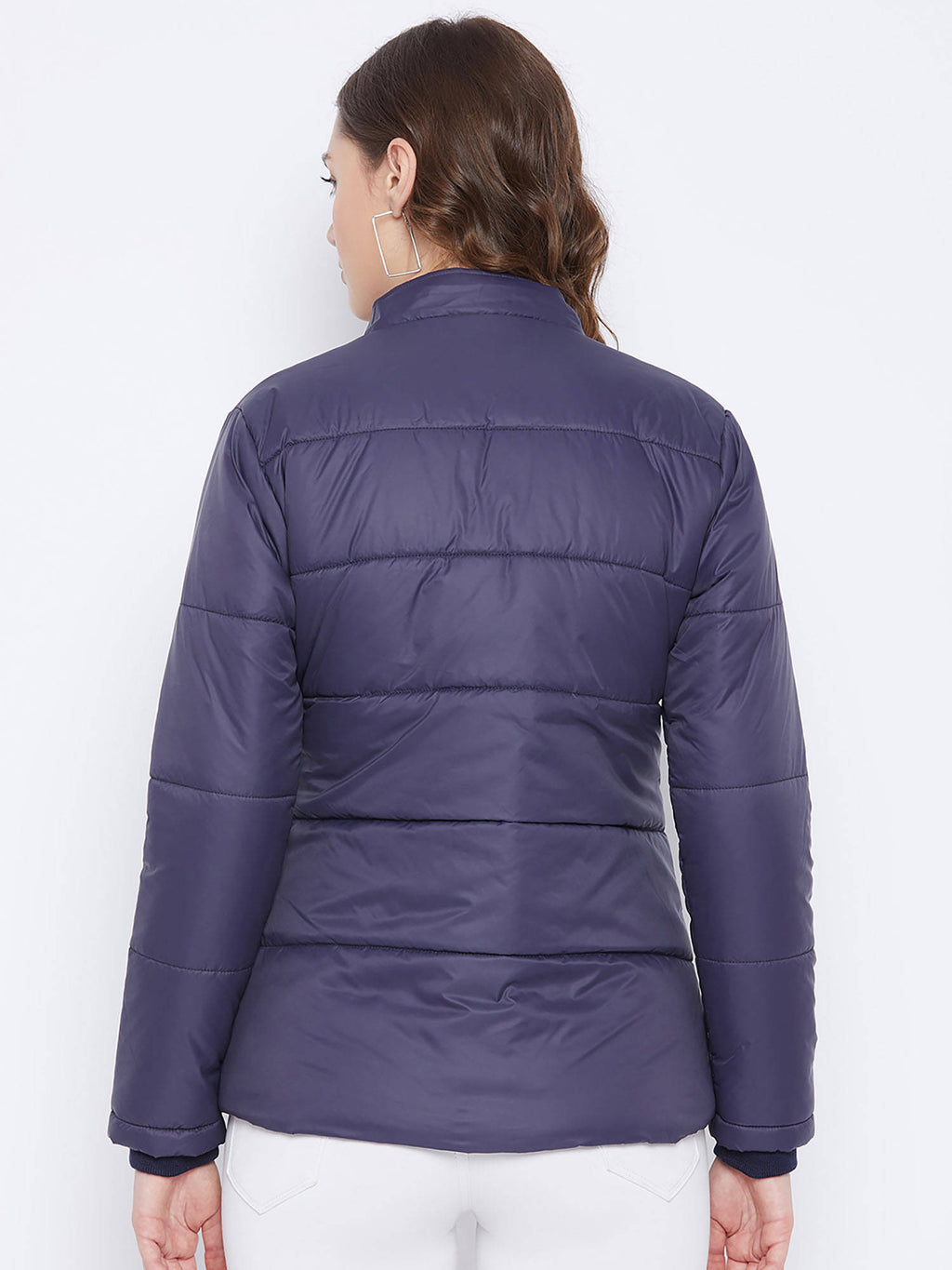 Women's Maroon Winter Wear Full Sleeve Solid Parka Jacket | JC78 - view 28