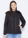 Women's Pink Winter Wear Full Sleeve Solid Parka Jacket | JK12 - view 34