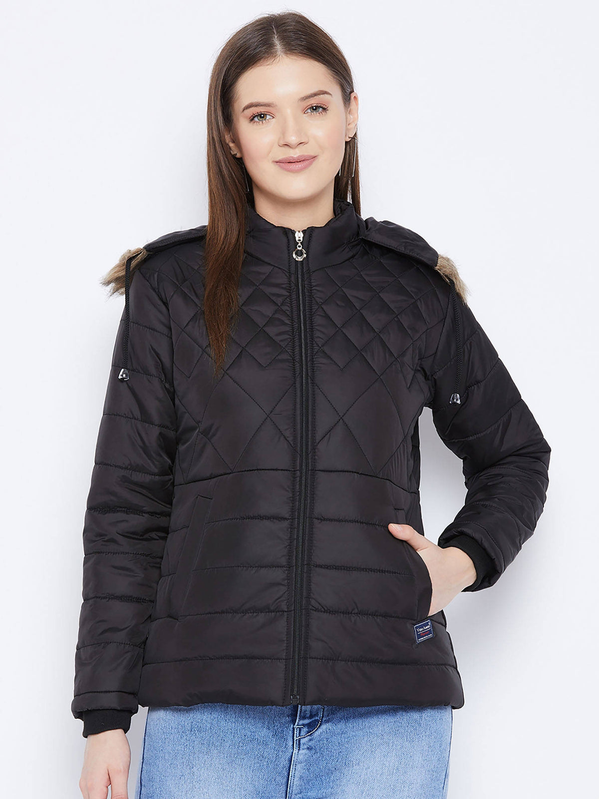 Women's Pink Winter Wear Full Sleeve Solid Parka Jacket | JK12 - view 34