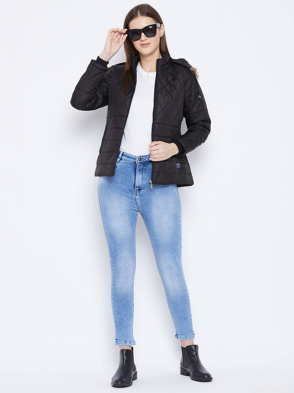 Women's Pink Winter Wear Full Sleeve Solid Parka Jacket | JK12 - view 35