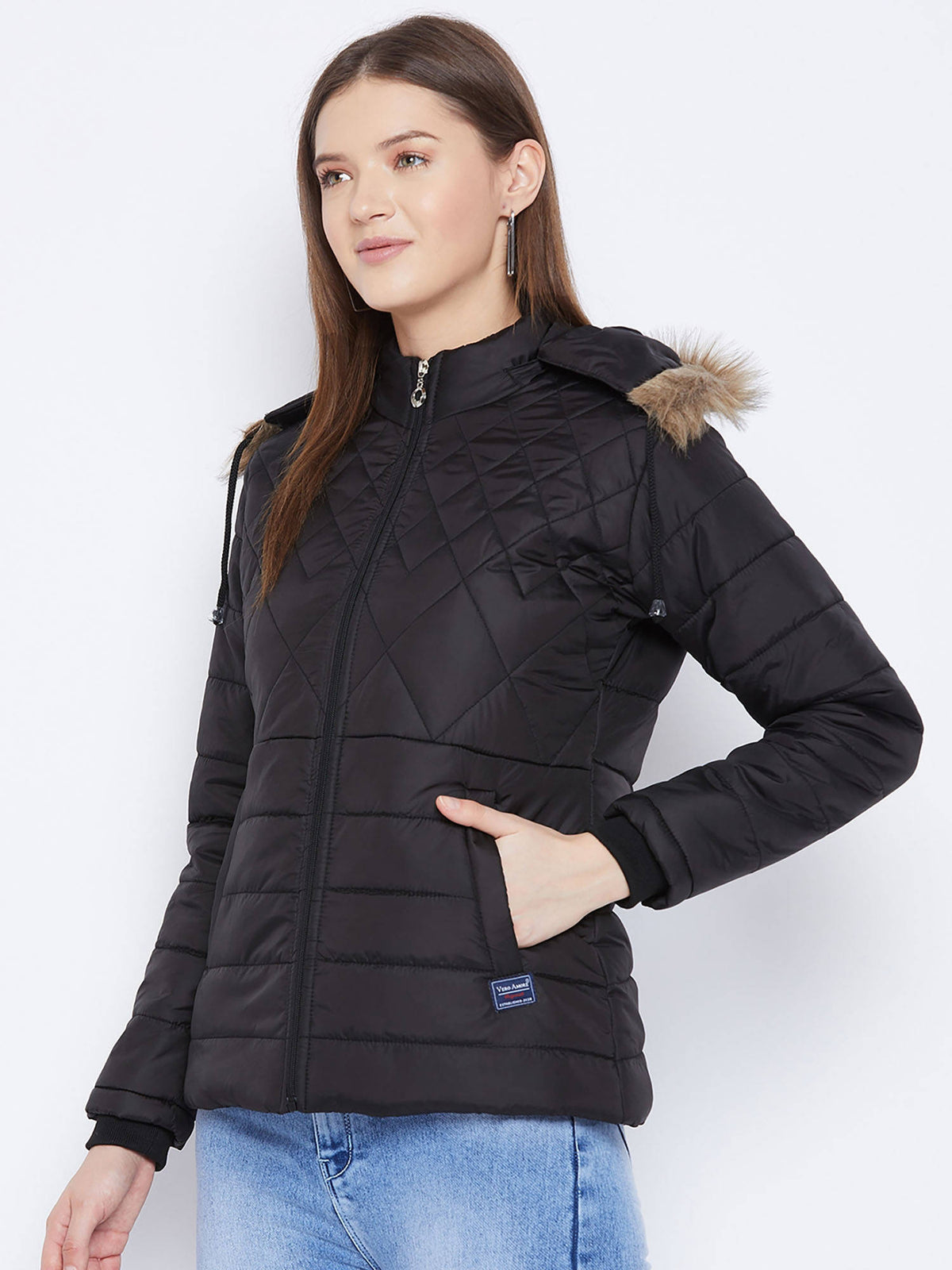 Women's Pink Winter Wear Full Sleeve Solid Parka Jacket | JK12 - view 36