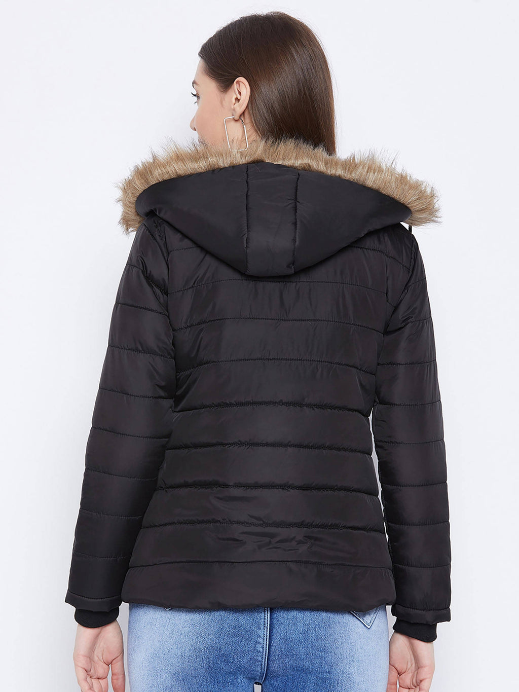 Women's Pink Winter Wear Full Sleeve Solid Parka Jacket | JK12 - view 38