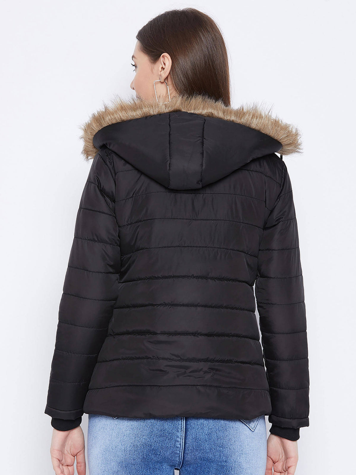 Women's Pink Winter Wear Full Sleeve Solid Parka Jacket | JK12 - view 38
