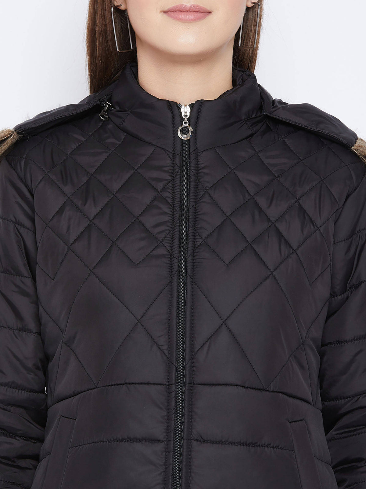 Women's Pink Winter Wear Full Sleeve Solid Parka Jacket | JK12 - view 39