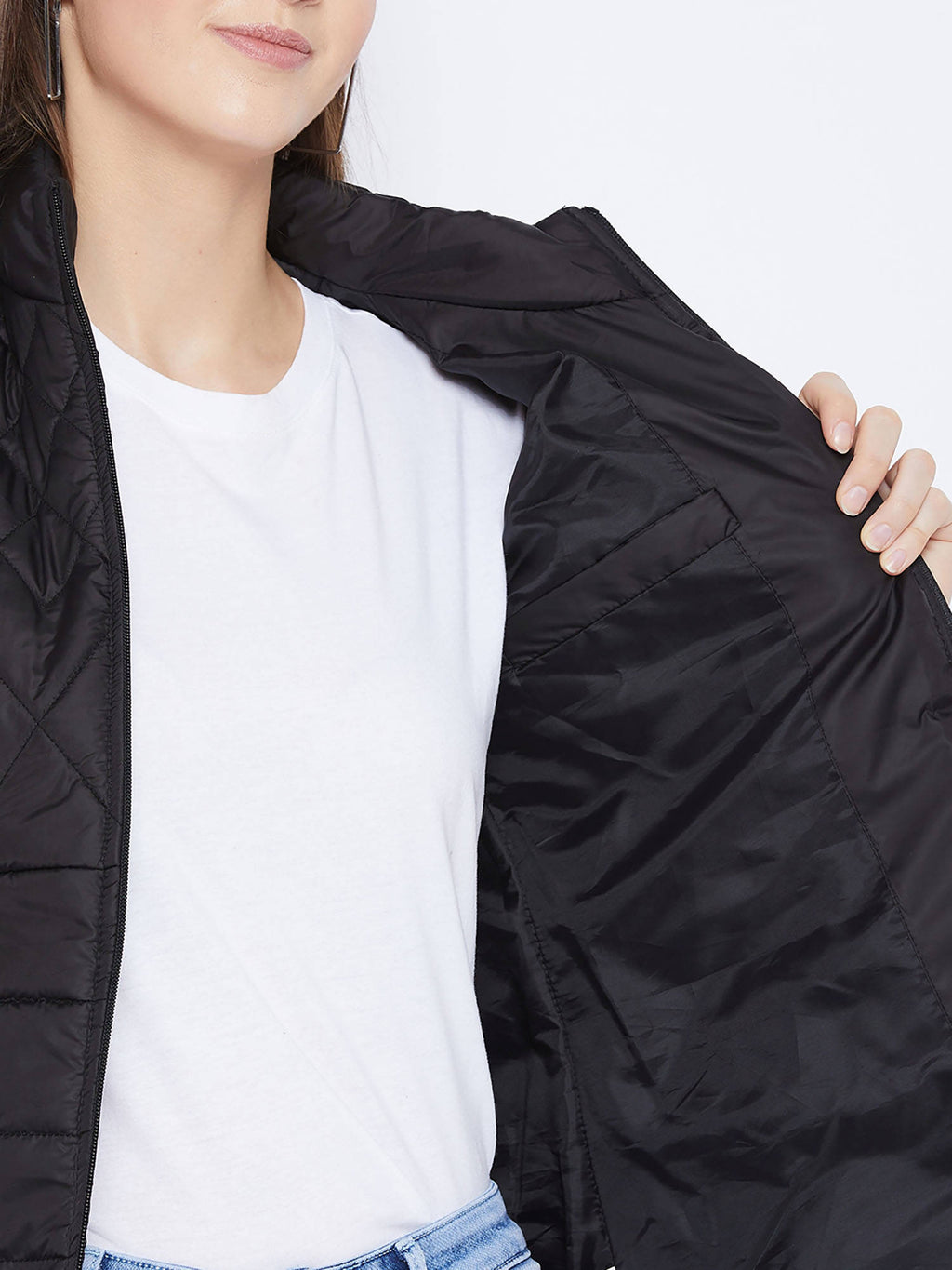 Women's Pink Winter Wear Full Sleeve Solid Parka Jacket | JK12 - view 41