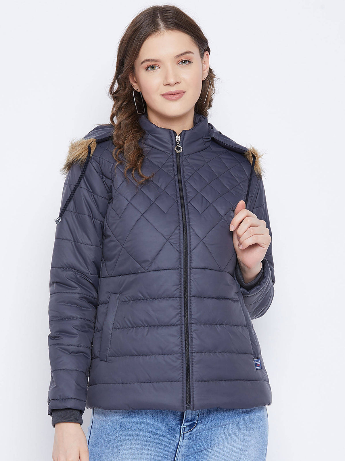 Women's Pink Winter Wear Full Sleeve Solid Parka Jacket | JK12 - view 9