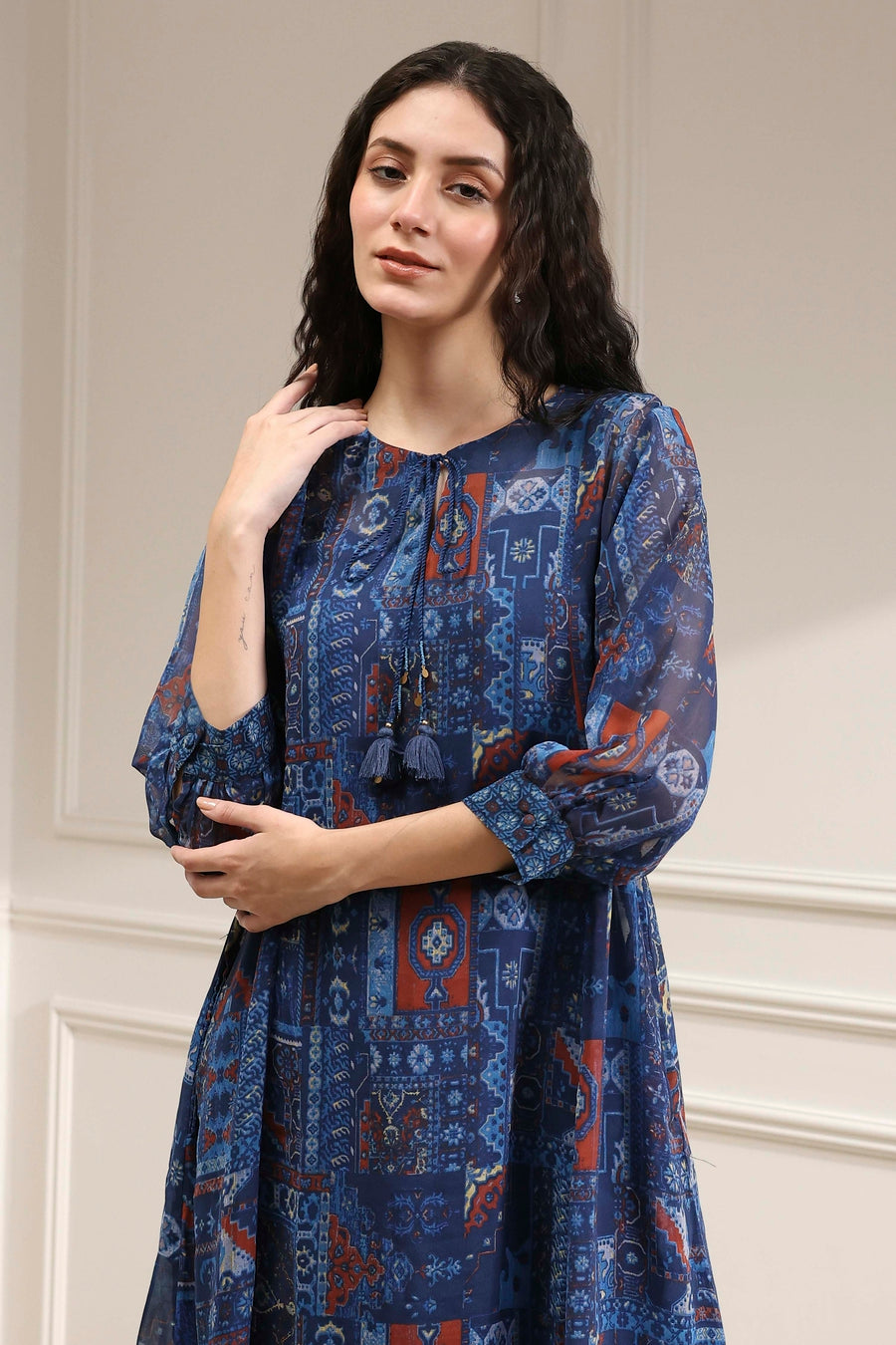 Blue Asymmetric Printed Co-ord Set CO87