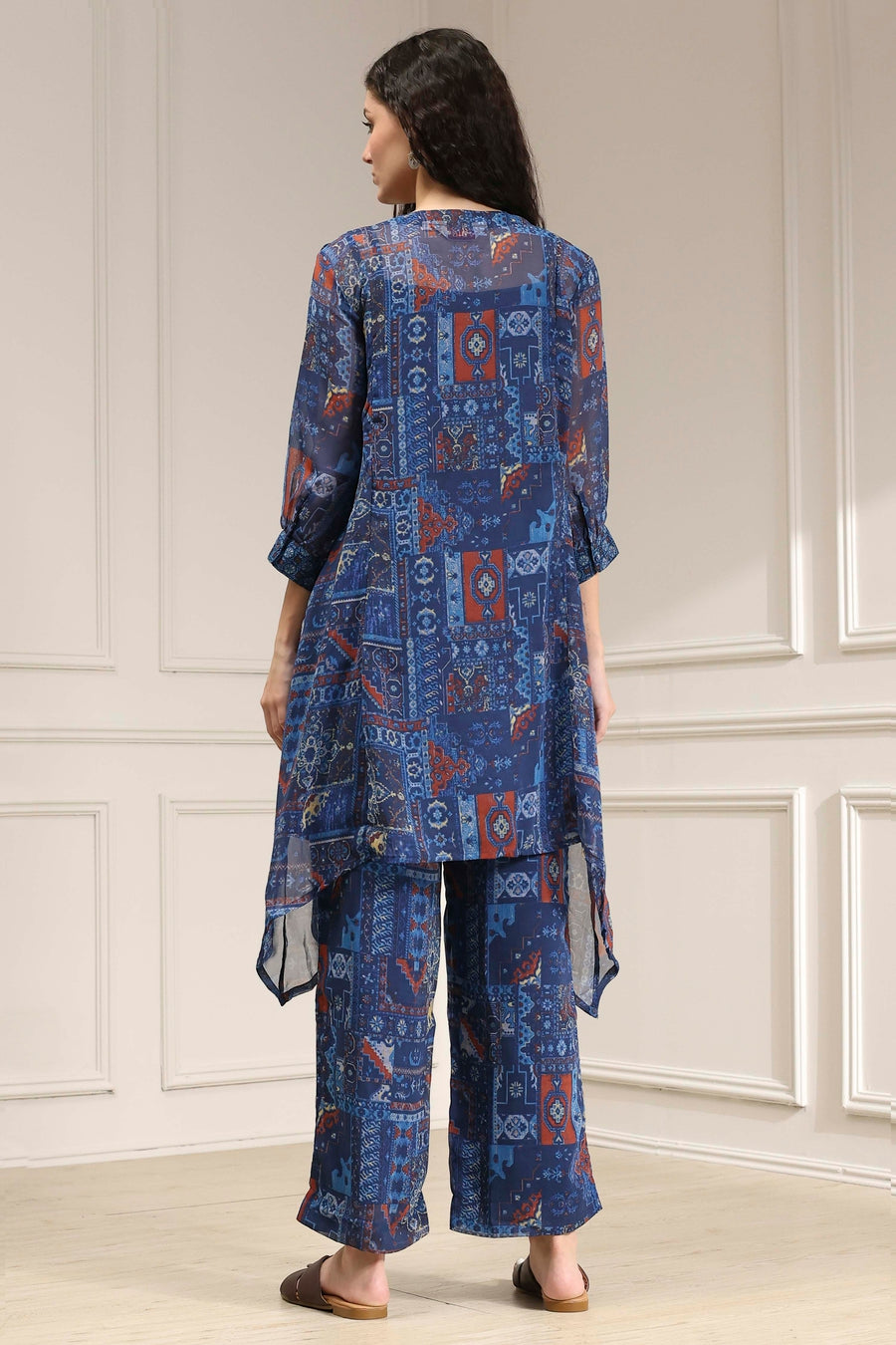 Blue Asymmetric Printed Co-ord Set CO87