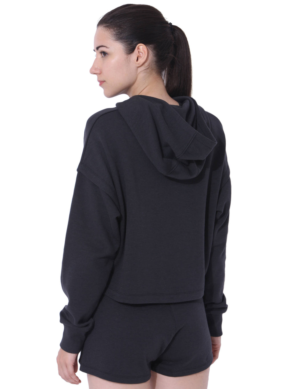 Women Balance Split Sleeve Hoodie - Black | HD56 - view 2