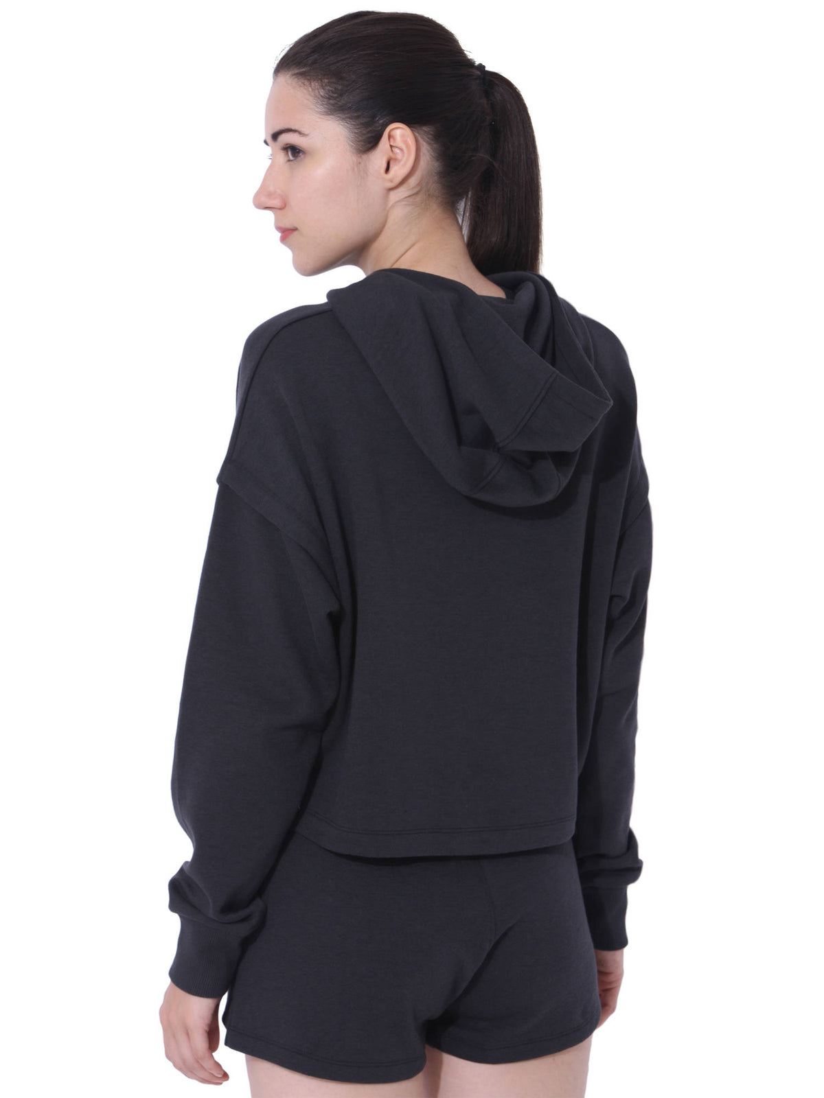 Women Balance Split Sleeve Hoodie - Black | HD56 - view 2