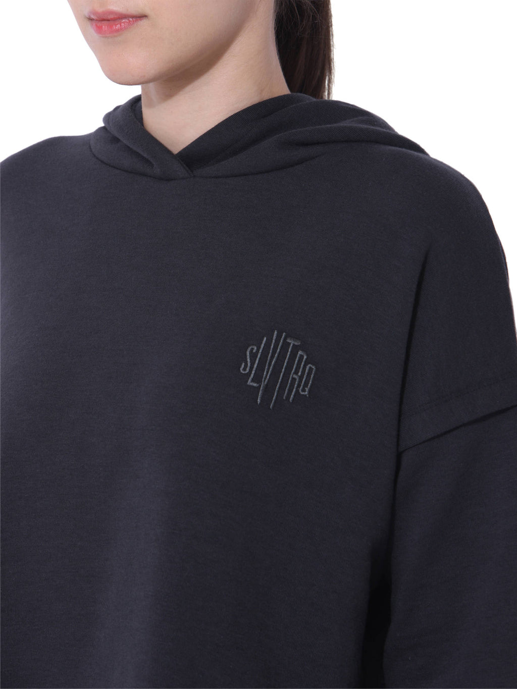 Women Balance Split Sleeve Hoodie - Black | HD56 - view 5