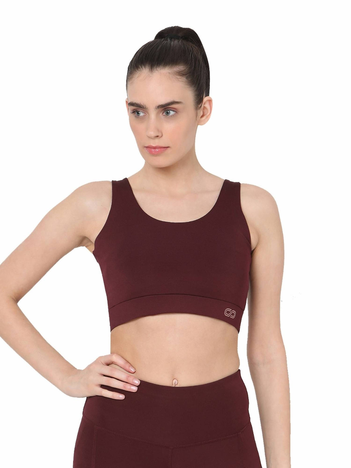 Champion Ruffled Sports Bra Plum - Maroon | sb09 - view 1