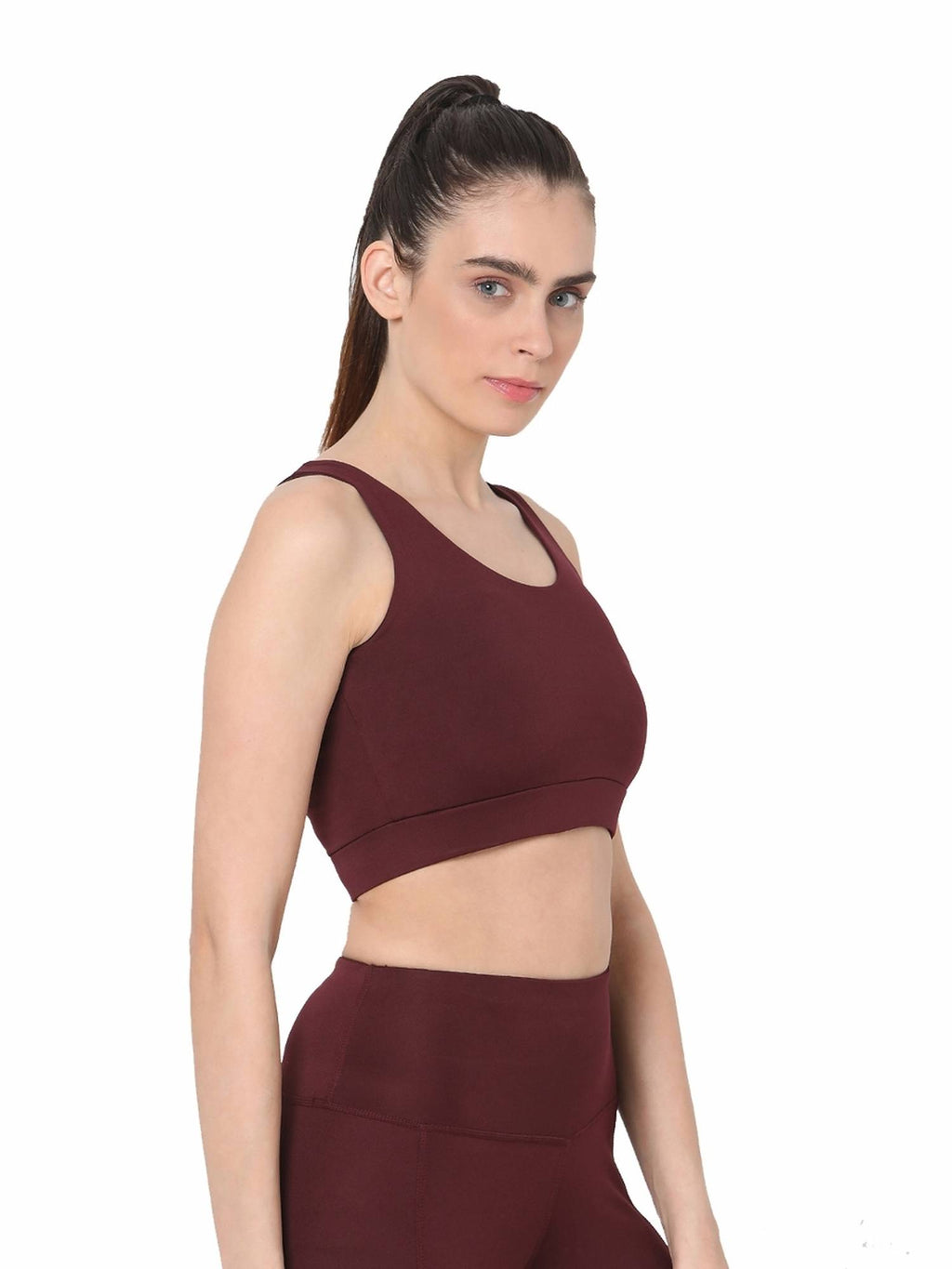 Champion Ruffled Sports Bra Plum - Maroon | sb09 - view 3