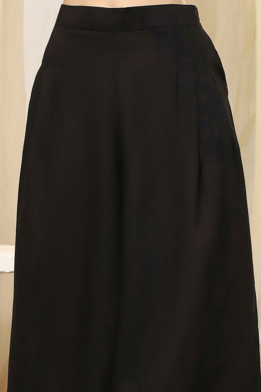 Black Solid Straight Co-ord Set CO87