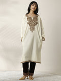 Libas White Embroidered Wool Straight Kurta