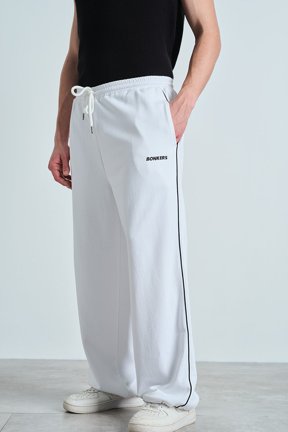 White Crisp Track Pants