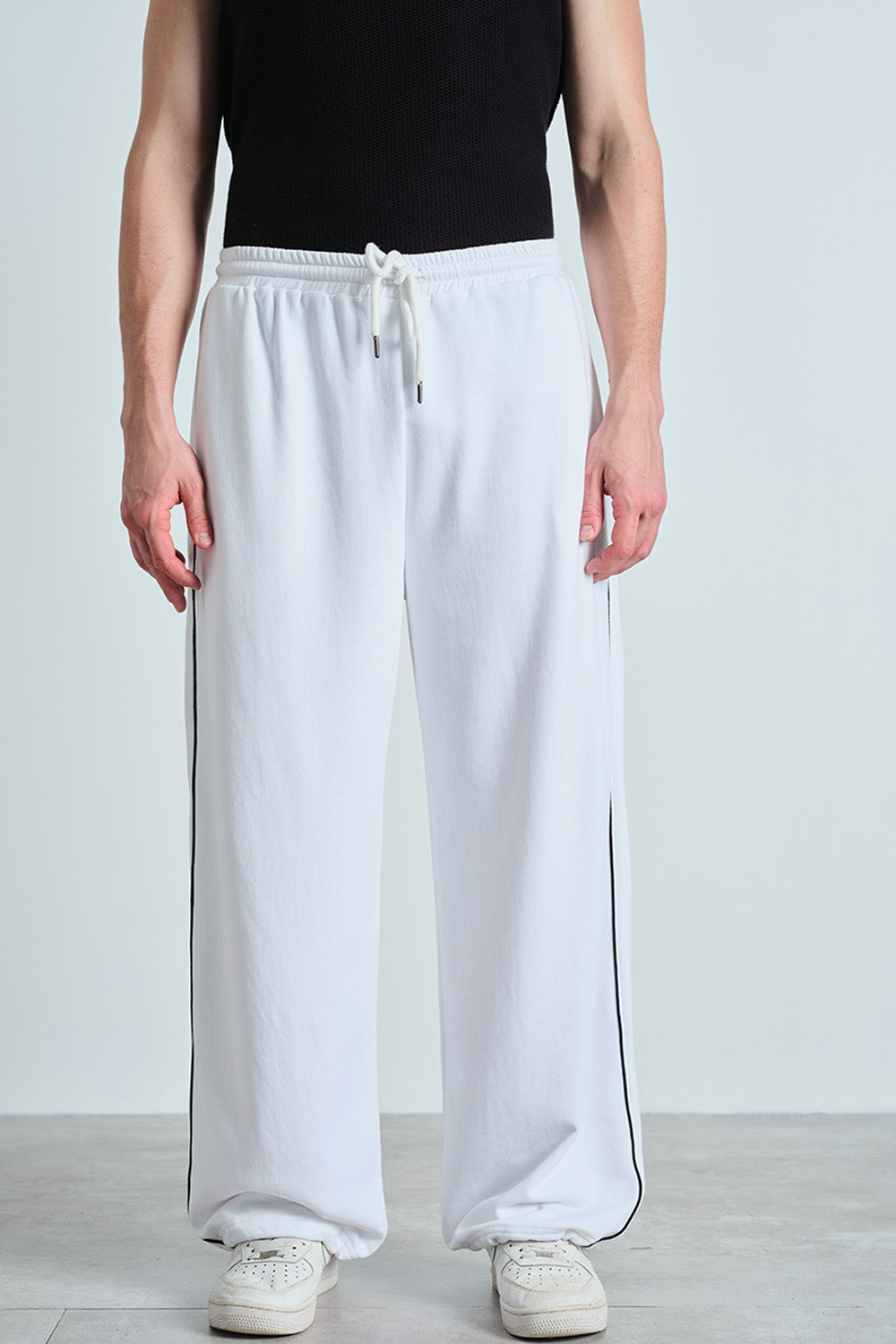 White Crisp Track Pants