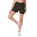 Performance Shorts For Women With Inbuilt Tights (Olive) S54