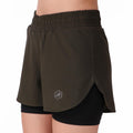 Performance Shorts For Women With Inbuilt Tights (Olive) S54