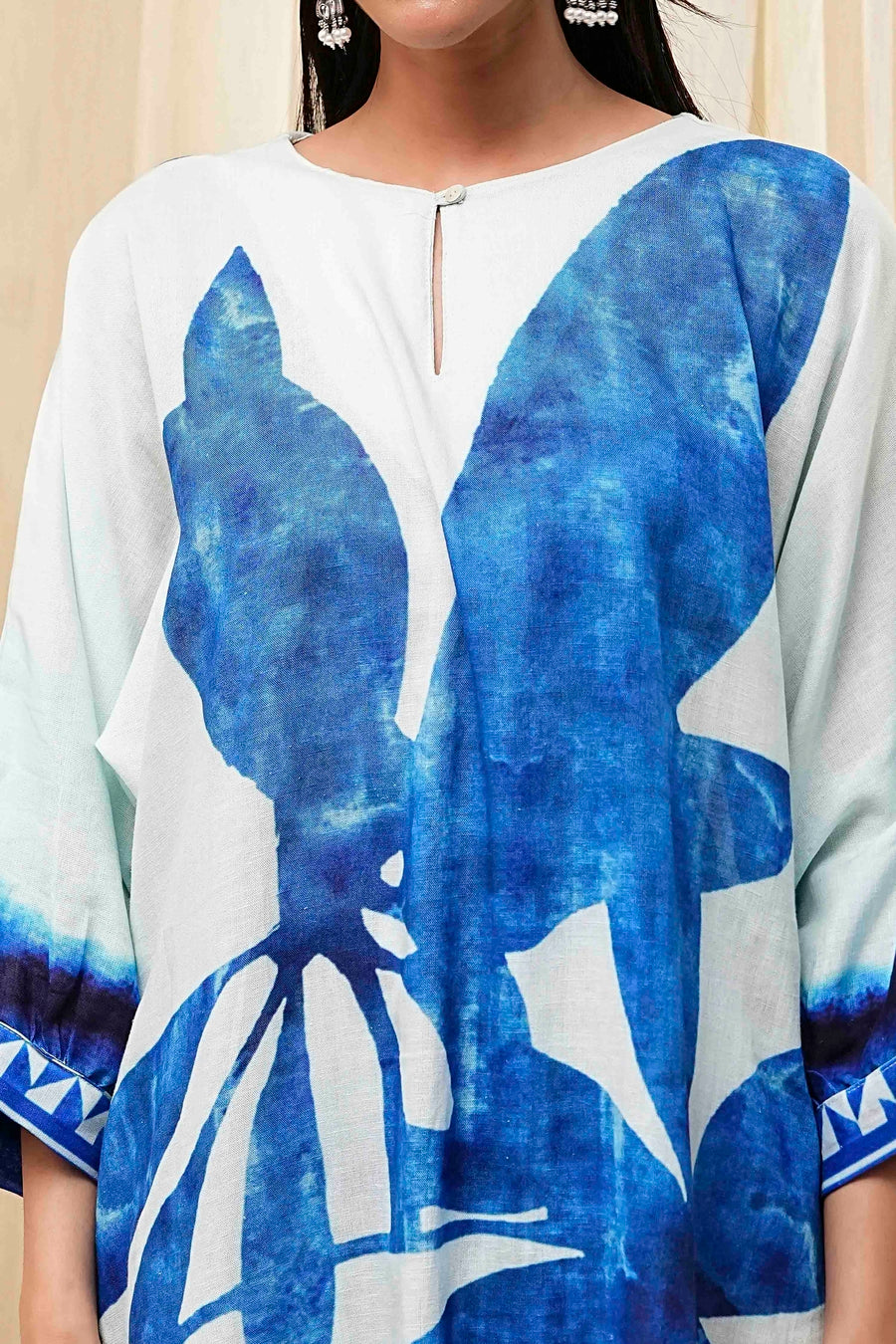 Indigo Blue and White Straight Co-ord Set CO87