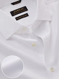 Antonello White Solid Full Sleeve Double Cuff Tailored Fit Classic Formal Two Ply Mercerized Cotton Shirt
