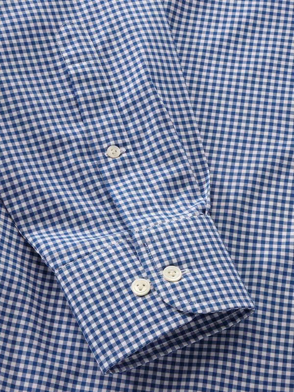Barboni Navy Check Full Sleeve Single Cuff Classic Fit Classic Formal Silk Touch Egyptian Giza Cotton Shirt