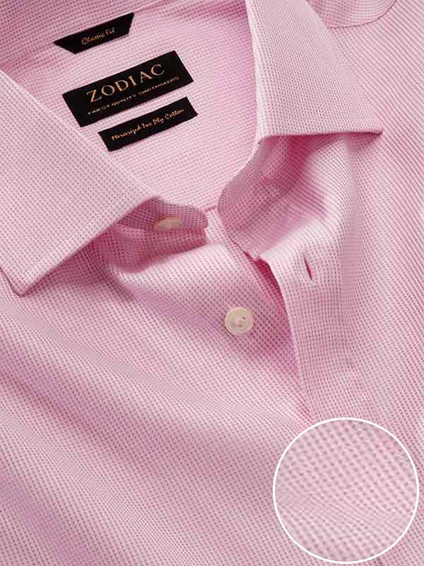 Benna Pink Solid Full Sleeve Single Cuff Classic Fit Classic Formal Egyptian Giza 86 Silk Touch Cotton Shirt